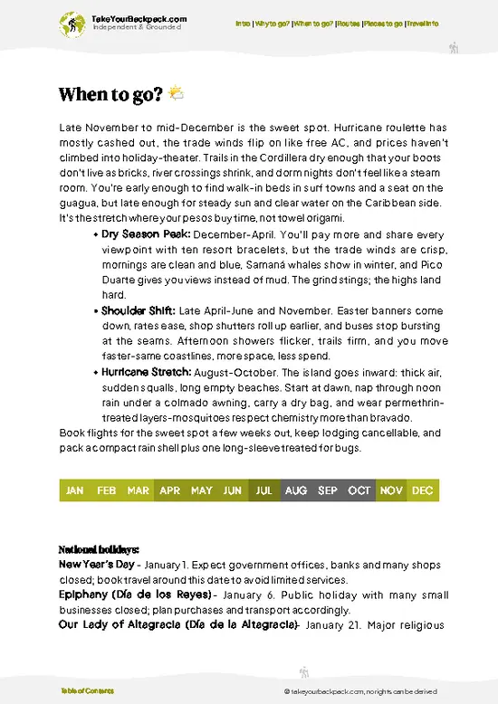 example page 3 from our offline Travel Guide for Dominican Republic